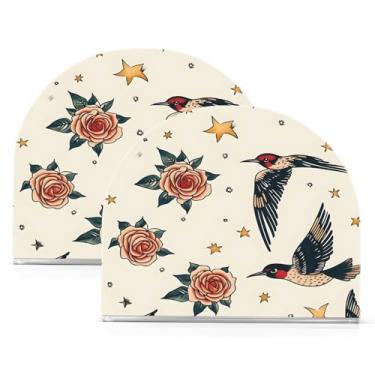 Imagem de Wassud Antigo porta-guardanapos de acrílico tatuagem, dispensador de guardanapos de papel moderno em forma de U para mesa, cozinha, sala de jantar, bancada 2 peças (comporta 50-60 guardanapos)