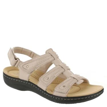 Imagem de Clarks Sandália feminina Laurieann Ivy, Couro de areia, 9 Narrow