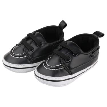 Imagem de Sapatos para bebês meninas meninos recém-nascidos Oxford mocassins adoráveis para berço infantil pré-andador PU tênis, 1217-preto, 12-18 Months Toddler