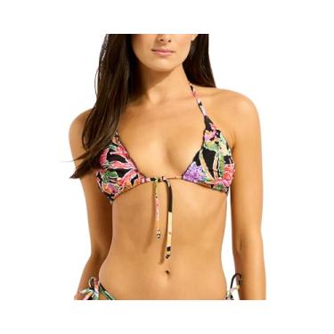 Imagem de Seafolly Top de biquíni feminino, Hothouseflowers preto, 35
