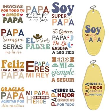 Imagem de Dorsbaby 24 peças citações do Dia dos Pais UV DTF papel de transferência para chaveiro de acrílico, decoração de chaveiro de motel e hotel, papel de transferência de alta viscosidade