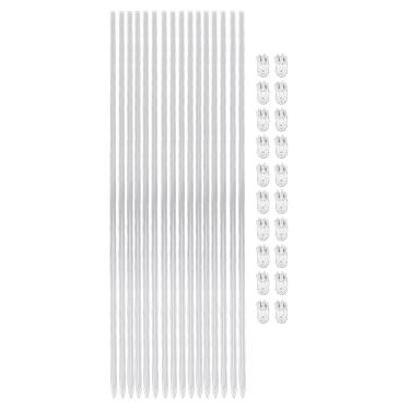 Imagem de Estacas de plantas transparentes, suporte de flores acrílicas, 16 peças de 15,6 tamanhos com 20 peças de clipes para plantas em vasos de orquídea, jardinagem interna e externa