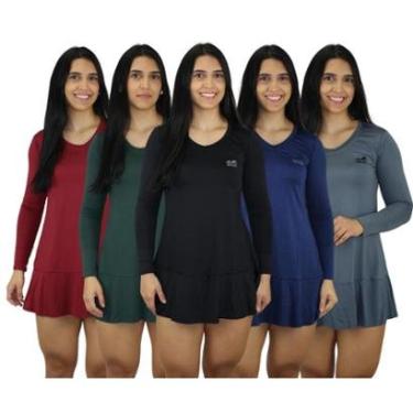 Imagem de Kit 3 Vestido Saída de Praia Feminino Premium – Proteção Solar UV50 Fator 50 – Estilo e Verão-Feminino
