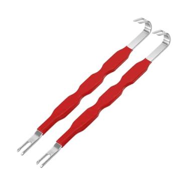 Imagem de Generic Conjunto de 2 peças de ferramentas para remoção de conectores de terminais elétricos automotivos com alças antiderrapantes.