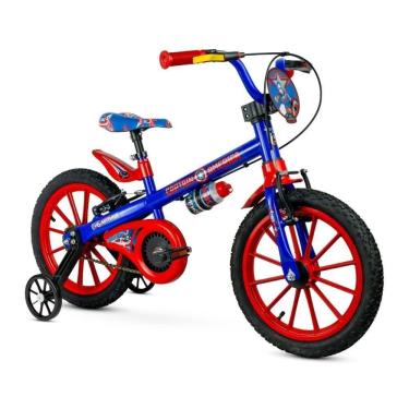 Imagem de Bicicleta Infantil Aro 16 Com Rodinhas Capitão América Nathor