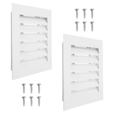 Imagem de PATIKIL Ventilação de empena de 30 x 30 cm, 2 peças de ventilação de galpão de parede de liga de alumínio grade de ar quadrada com filtro inoxidável para teto de garagem no sótão da casa, tamanho da