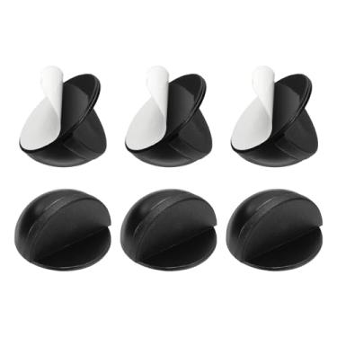 Imagem de PATIKIL 8 batentes de porta, batente de porta de aço inoxidável autoadesivo protetor de porta de cunha de metal meia lua redonda para parte inferior do chão da porta dentro dos quartos banheiros