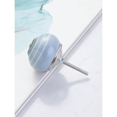 Imagem de 1 PÇ Puxadores de Cerâmica Simplicidade Nórdica Puxadores de Gaveta Puxadores de Porta de Armário Único Furo Bonito Puxador de Armário Superior Puxador para Móveis (Branco)