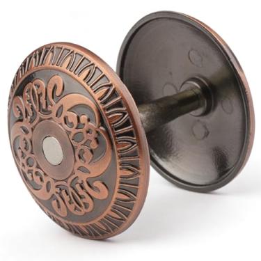 Imagem de Placa de cobertura vintage de liga de zinco para furo de porta de 5 cm de diâmetro com parafusos para decoração de enchimento de furos (cobre)