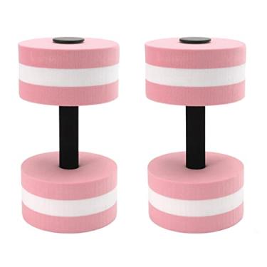 Imagem de Alomejor Dumbbell Definir Equipamento de Treino Exercício Dumbbell para Mulheres Pesos de água para Piscina Yoga Pilates Equipamento Barras de Mão Conjunto de 2 (Rosa)