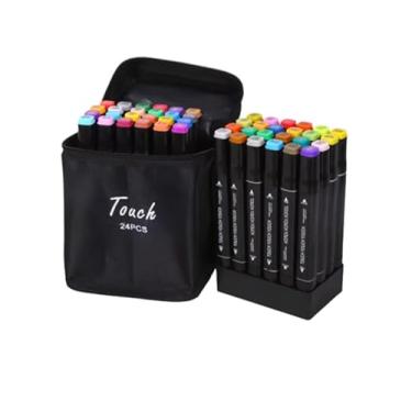 Imagem de Estojo Canetas Touch Marcador Kit De 24 Cores Ponta Dupla