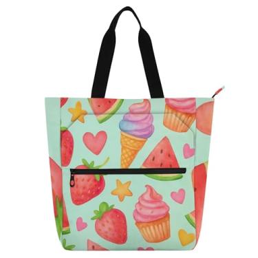 Imagem de GAIGEO Linda sacola feminina de morango em aquarela para trabalho, faculdade, escola, bolsas para professores, bolsas com compartimentos