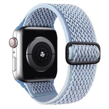 Imagem de SAMYERLEN Pulseira elástica para Apple Watch de 38 mm, 40 mm, 41 mm, 42 mm, 44 mm, 45 mm, 49 mm, para homens e mulheres e crianças, ajustável para séries 8, 7, 6, 5, 4, 3, 2 1 e SE, ultra (neblina
