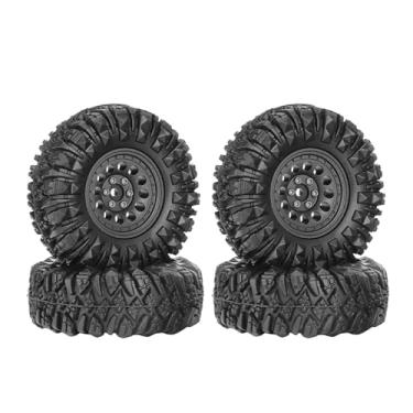 Imagem de WONFAST 4PCS 1.3" Aluminum Alloy Beadlock Wheel Rims All-Terrain Tyre 70mm Rubber Tires Set with 5mm & 7mm Hex for 1/12 1/14 1/18 1/24 RC Rock Crawler Car Upgrade Parts (B-Black)