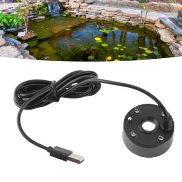 Imagem de HEEPDD Fabricante de Névoa Ultrassônica, Luzes LED Coloridas USB 5v Filtro de Odor Fabricante de Névoa Fogger para Lagoa Ornamental Tanque de Peixes Pia Fonte de água Decoração de Festa (BLACK)