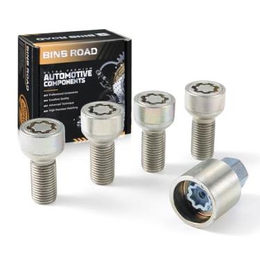 Imagem de BINB ROAD Parafuso de roda com trava 4F0698139B Trava de aro M14 x 1,5 compatível com Audi A3 A4 A5 A6 Q4 Q5 RS5 RS6