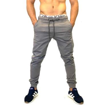 Imagem de CALÇA Jeans JOGGER MASCULINA SARJA COM ELASTICO - Bermudaria F&C, Cinz