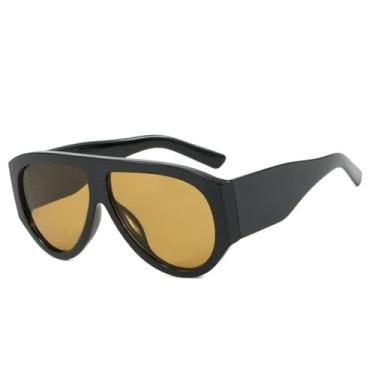 Imagem de Óculos de Sol UV400 - Estampa de Leopardo, Hastes Largas, Estilo Punk, Degradê, para Homens e Mulheres, Esportes ao Ar Livre, Corrida, Ciclismo, Preto e Laranja