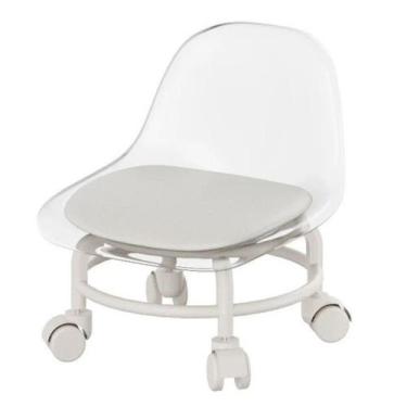 Imagem de Mini Cadeira Infantil Pet com Rodinhas Transparente e Fosco Assento Al