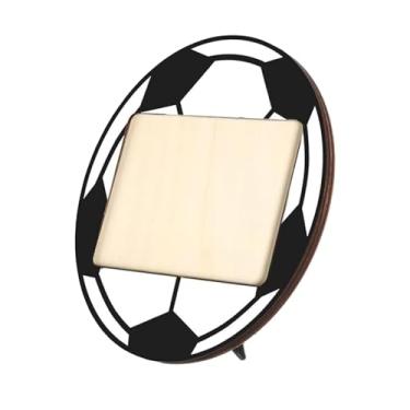 Imagem de Baoblaze Porta-retratos de madeira para mesa, com tema esportivo, ideal para presentear treinadores de atletismo, times e aniversários, Futebol