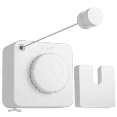 Imagem de Varal retrátil interno, sem flacidez ao ar livre, retrátil, linha de roupa de secagem de roupas retrátil, linha de roupa de lavanderia, linha de aço inoxidável montada na parede - 13,8 pés (branco)