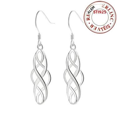 Imagem de Brincos Elegantes Em Prata Esterlina 925 Em Forma De Cruz Com Design V