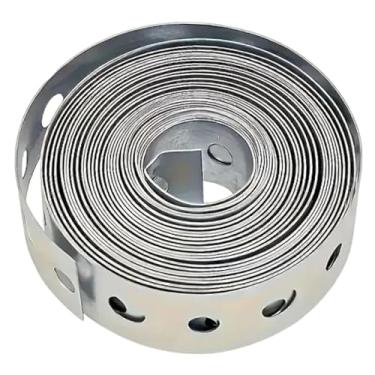Imagem de oshhni Cinta de metal galvanizado para tubos, ideal para projetos de bricolagem, com furos, acessórios profissionais para reparos, versátil e na