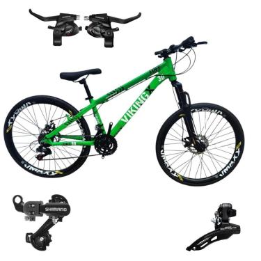 Imagem de Bicicleta 26 VikingX Tuff30 21v Cambios e Trocadores Shimano Pneu Slick Fino Preto1.50-Unissex
