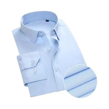 Imagem de Camisa Social Masculina Branca De Manga Longa Slim Fit Com Bolso, Alta