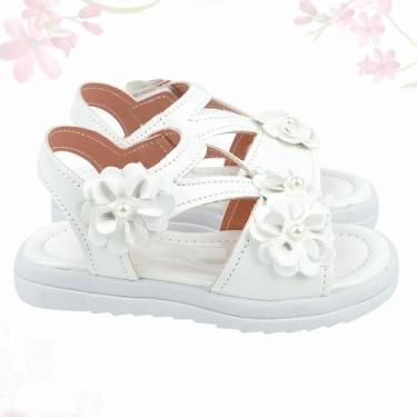 Imagem de Sandália Feminina Infantil Menina Confortável e Macia Moda Verão com F