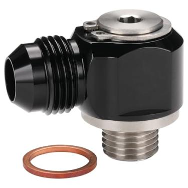 Imagem de Podavelle 8AN Macho Flare Banjo para M14x1,5 Aço Inoxidável Parafuso Banjo Adaptador de Montagem Preto