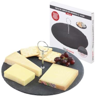 Imagem de TABUA DE SERVIR EM ARDOSIA COM ALCA Ø 30CM /PROMOCAO