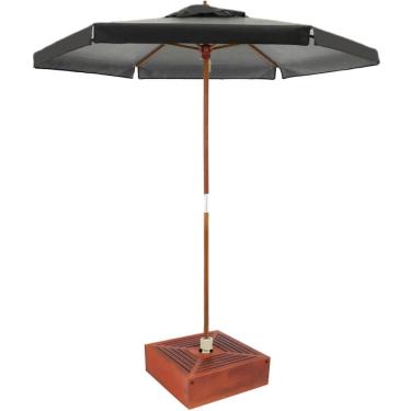Imagem de Kit Ombrelone Madeira 2,4m Xangri-lá Bagum Marrom com Base Revestida - Belfix
