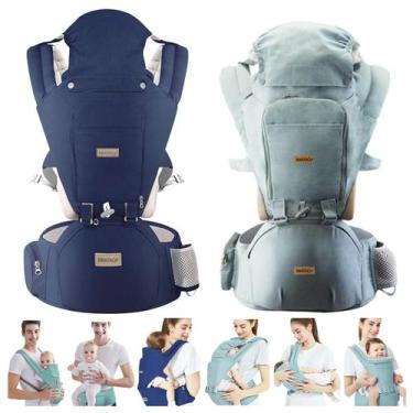 Imagem de Bolsa Canguru Ergonômico Para Bebê 12 Posições 3 Em 1 Azul Até 20Kg Tr