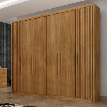 Imagem de Guarda Roupa Casal Ripado Ambiente Bolonha 6 Portas 6 Gavetas Cumaru 2