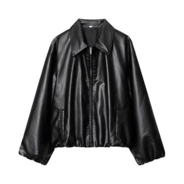 Imagem de Jaqueta De Couro Feminina Para Outono, Casaco Casual Para Mulheres, Ca