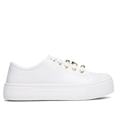 Imagem de Tênis Feminino Moleca Casual Cadarço com Pins Branco-Feminino