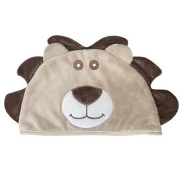 Imagem de Toalha de Banho com Capuz Infantil Kids Laço Bebê Animada (Leão Bege)