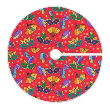 Imagem de ATTX Saia para árvore de carnaval de 118 cm – decoração festiva para festas de ano novo e carnaval #441