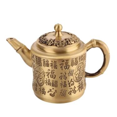 Imagem de Entrelaçados Decoração de bule de cem bênçãos de latão: ornamento retrô em relevo estilo chinês de para casa/escritório