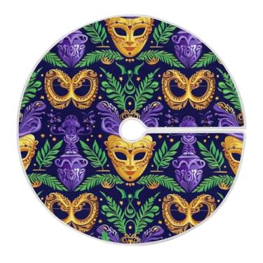 Imagem de ATTX Saia de árvore com máscara de carnaval de carnaval de 118 cm - decoração festiva para festas de ano novo e carnaval #260