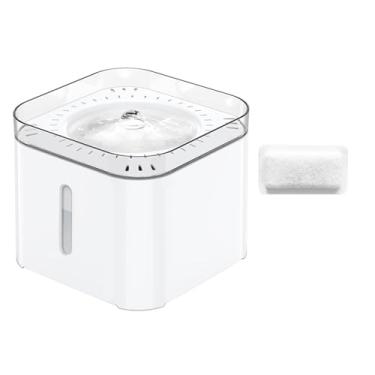 Imagem de Fonte de Água Automática para Pets com Bomba Anti-Secagem Inteligente Nível Interrupção Energia Janela Ultra-Silenciosa Filtração Tripla Dispenser Gatos e Cães