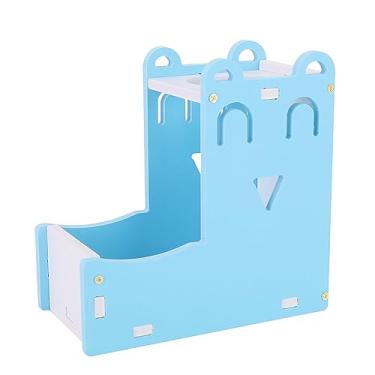 Imagem de Generic Distribuidor Automático de Alimentador de Animais de Estimação Azul para Hamster de Rato 2 Em 1, Placa de Plástico de Madeira Durável, Seguro e Elegante, para Garrafa de Bebida para Animais