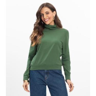 Imagem de Blusão Gola Alta Infinita Cor Feminino Verde, M, Verde