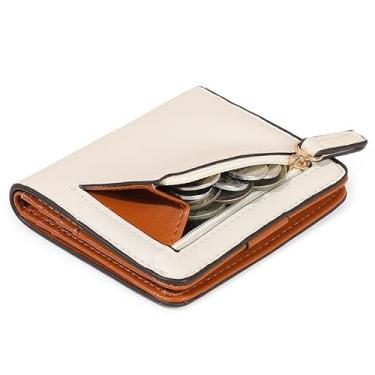 Imagem de Carteira de couro PU para mulheres, homens e crianças, organizador de moedas com bloqueio de RFID, bolsa pequena para fivela de cartão de dinheiro e fecho de zíper, Branco, Carteira unissex