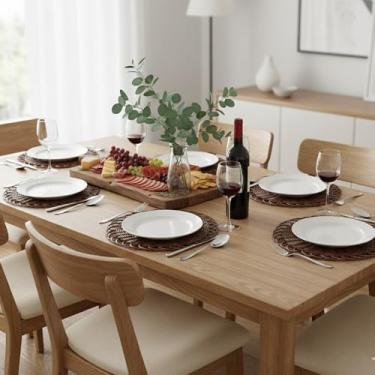 Imagem de Lugar Americano Redondo Mandala Rattan Mesa Posta 38cm (2)