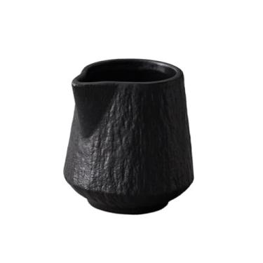 Imagem de Molho de cerâmica para café, pequeno jarro de leite, copo de molho de bife, jarro de leite, barco, salada, molho de salada, jarra de leite (preto, pequeno)