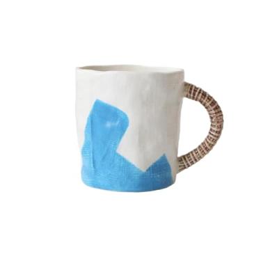 Imagem de Caneca moderna de cerâmica texturizada pintada à mão com alça de 350 ml