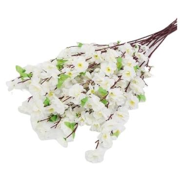 Imagem de 10 peças, buquê de flores artificiais, jardim, festa, casamento, decoração de casa, quarto, flores falsas, vaso de mesa (branco)