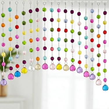 Imagem de Cortina de porta multicolorida acrílica, contas autoadesivas, cortinas para portas, hippie, janela, armário, porta, cortina, cortina, arqueada, para quarto, corredor (25 cordas)